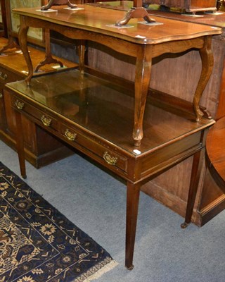 Lot 1195 - A mahogany two drawer side table together with a modern coffee table