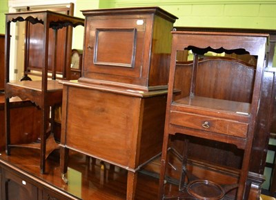 Lot 1200 - A Georgian mahogany altered square washstand and another with a drawer