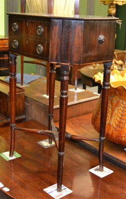 Lot 1210 - A 19th century mahogany hinged work table