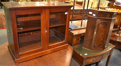 Lot 1211 - A small mahogany glazed cabinet and a small corner cupboard