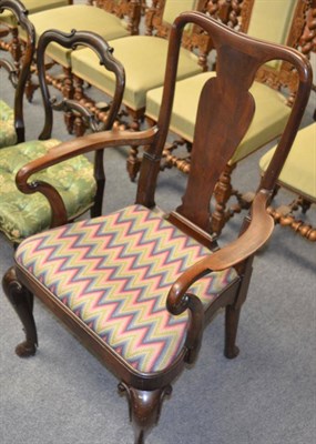 Lot 1234 - A pair of Victorian rosewood salon chairs and a reproduction mahogany armchair with shepherd...