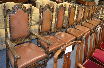 Lot 1252 - A set of 6+2 Siesta oak chairs (one with loose back)&nbsp