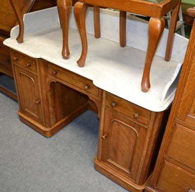 Lot 1284 - A Victorian marble top sideboard