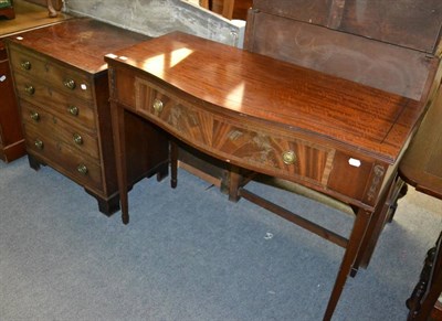 Lot 1288 - A reproduction bow fronted sideboard of small proportions together with a commode