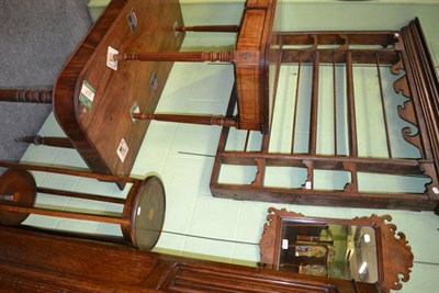 Lot 1296 - An Edwardian inlaid mahogany plant stand, a 19th century card table and a 19th century style walnut