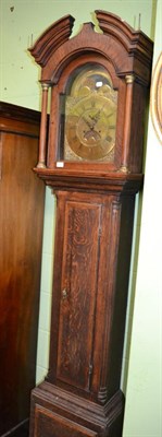 Lot 1300 - A late 18th century oak eight day longcase clock, the arched brass dial signed Geo Goodall,...