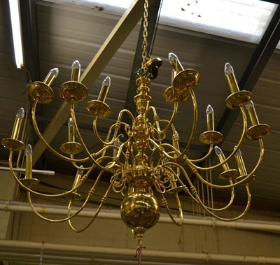 Lot 1314 - Brass Flemish style chandelier