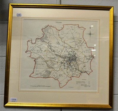 Lot 1318 - A framed and glazed map of Leeds after Robt. Dawson