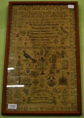 Lot 1332 - A framed alphabet sampler worked by Mary Kirby, dated 1835