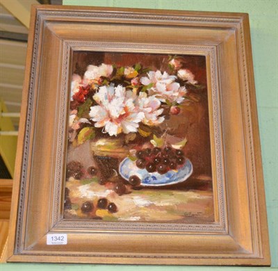 Lot 1342 - G Barnet, still life of flowers, oil on canvas