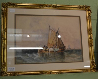 Lot 1351 - D M*Mckenzie (19th/20th century), Fishing boat flying the French flag, signed, watercolour