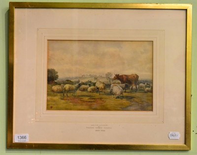 Lot 1366 - After Thomas Sidney Cooper (1803-1902), Cattle and sheep in a landscape, bears monogram,...