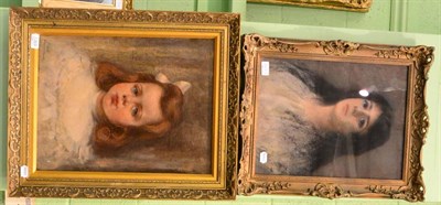 Lot 1368 - Hendrik Johannes Haverman (1857-1928) Dutch, head and shoulders portrait of a young girl...