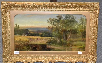 Lot 1369 - George Vicat-Cole (1833-1893) Evening harvest, monogrammed and dated 1879, oil on canvas