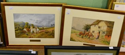 Lot 1386 - Horace Hammond, ";On Westbourne Common";, ";A Refresher";, each signed, watercolour (2)