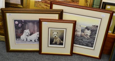 Lot 1392 - Three framed signed limited edition prints of West Highland terriers