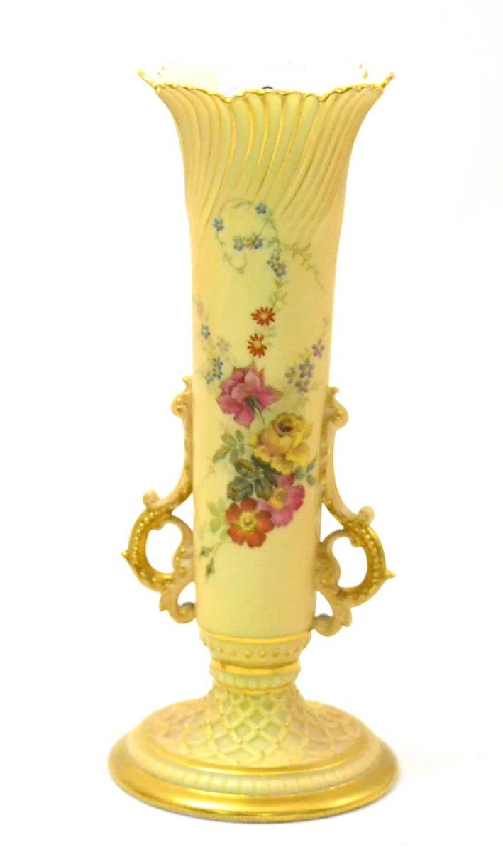 Lot 3 - A Royal Worcester Blush Ivory vase, numbered 1556