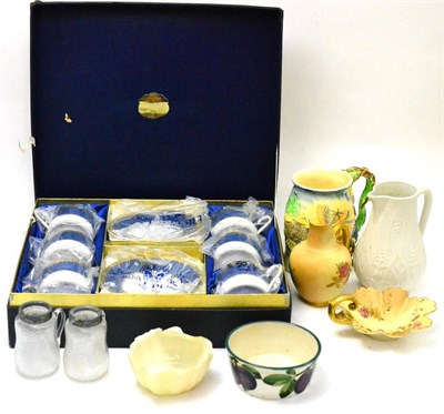 Lot 42 - A collection of ceramics and glass including three items of Worcester Blush Ivory, Wemyss dish,...