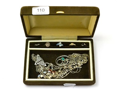 Lot 110 - A small quantity of silver jewellery including a Jugendstil pendant impressed CVF