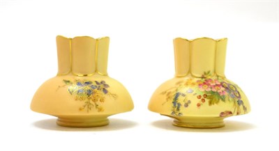 Lot 116 - A pair of Royal Worcester Blush Ivory vases