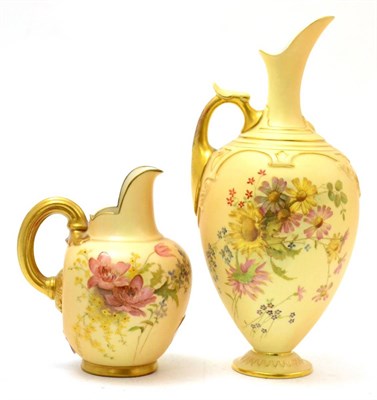 Lot 119 - A Royal Worcester Blush Ivory jug and ewer numbered 1745 and 1094