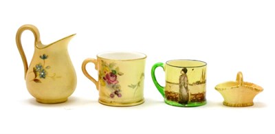 Lot 135 - Three Royal Worcester miniatures and a Royal Doulton miniature mug