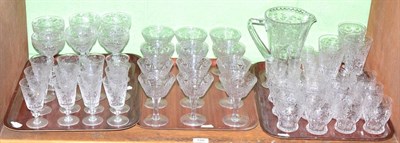 Lot 150 - A large Tudor glass service including tumblers, wines, jug etc