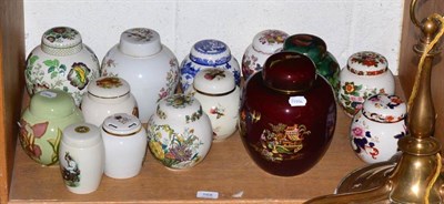 Lot 168 - A group of fourteen ginger jars and covers including Carltonware 'Rouge Royale', Masons etc