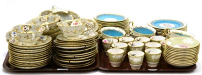 Lot 180 - A part Coalport floral painted tea service, Spode coffee wares and Ainsley tea wares, on two trays