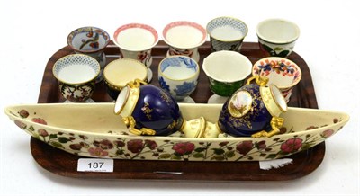 Lot 187 - A collection of assorted egg cups, a pair of miniature vase etc