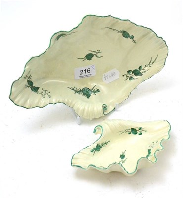 Lot 216 - Two Wedgwood shell dishes