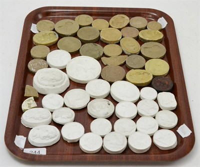 Lot 244 - A collection of 20th century plaster and wax seals, including Napoleon and classical figures