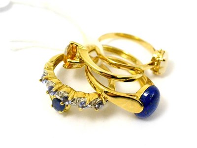 Lot 258 - Five assorted 9ct gold stone set dress rings