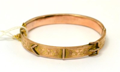 Lot 279 - A 9ct gold buckle bangle