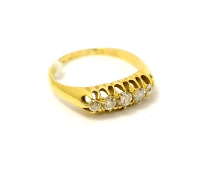 Lot 283 - An 18ct gold diamond five stone ring