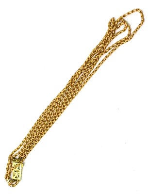 Lot 284 - A guard chain converted into a three row necklace stamped '9CT'