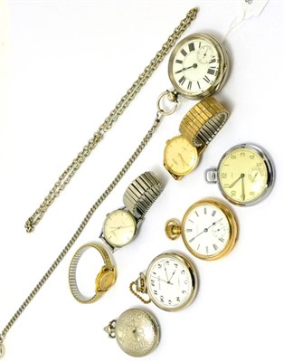 Lot 287 - A silver open faced pocket watch and assorted wrist and pocket watches