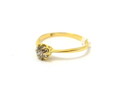 Lot 298 - An old cut cognac diamond solitaire ring