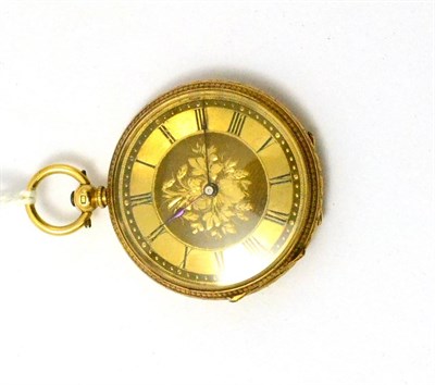 Lot 302 - A fob watch, case stamped k18