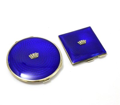 Lot 314 - Two Plique a Jour enamelled silver compacts