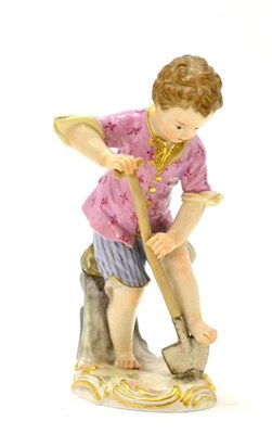 Lot 333 - A Meissen figure of a gardener, circa 1880 (a.f.)