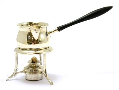 Lot 342 - A silver brandy pan and burner