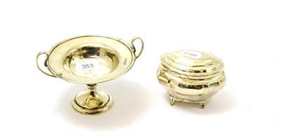 Lot 353 - A silver casket and a William Hutton & sons twin handle trophy