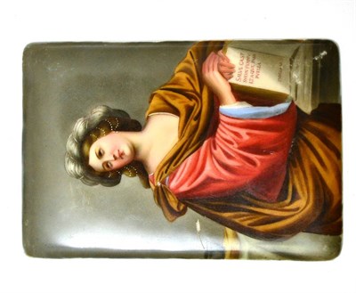 Lot 417 - After Guercino, Samian Sibyl, painted on porcelain plaque