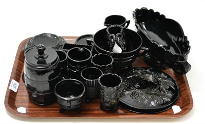 Lot 437 - A collection of Victorian black glass