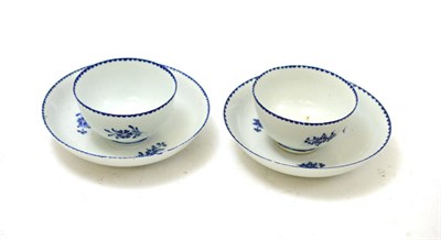 Lot 439 - Two 18th century French tea bowls and saucers