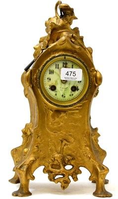 Lot 475 - A gilt metal French mantle clock