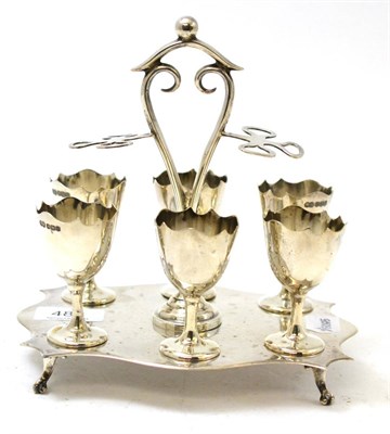 Lot 488 - An early 20th century silver egg cruet (lacking spoons)