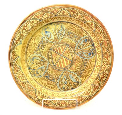 Lot 500 - A 19th century Spanish lustre ware charger, 42cm diameter