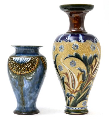 Lot 503 - Two Royal Doulton stoneware vases by Eliza Simmons